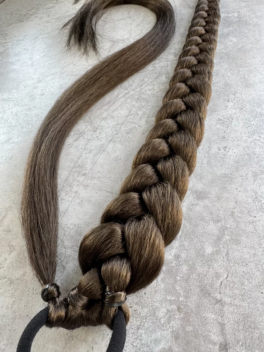 хвост-коса на резинке