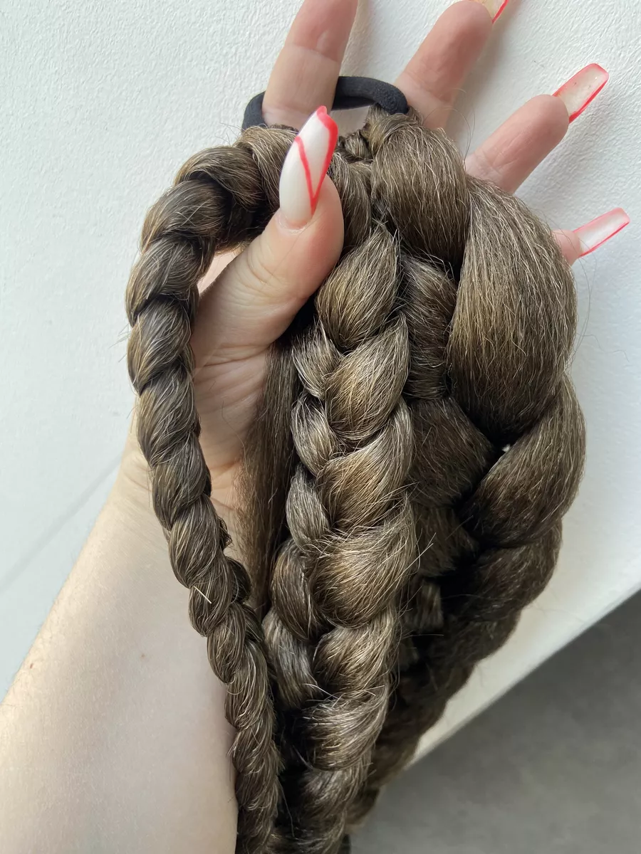 хвост-коса на резинке