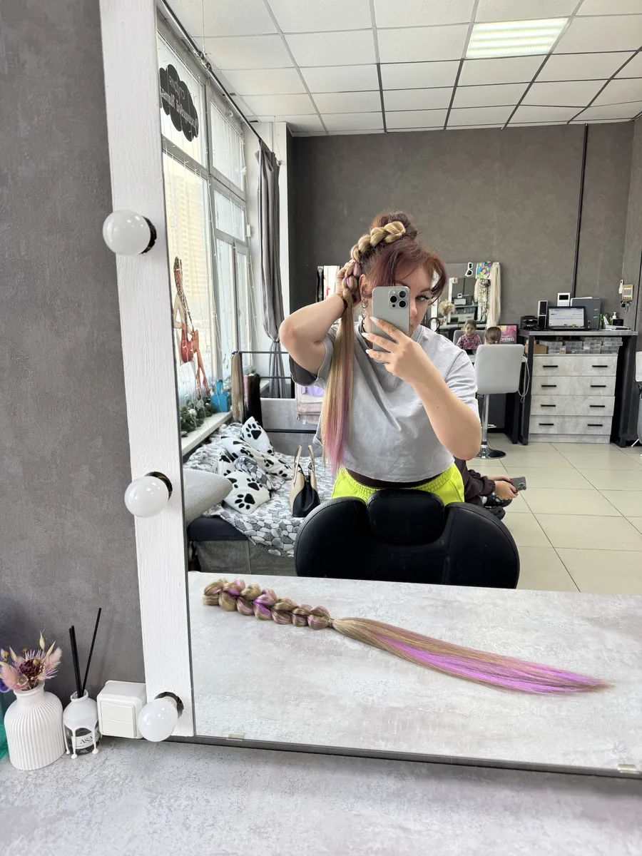 3Д косы с хвостами на заколках