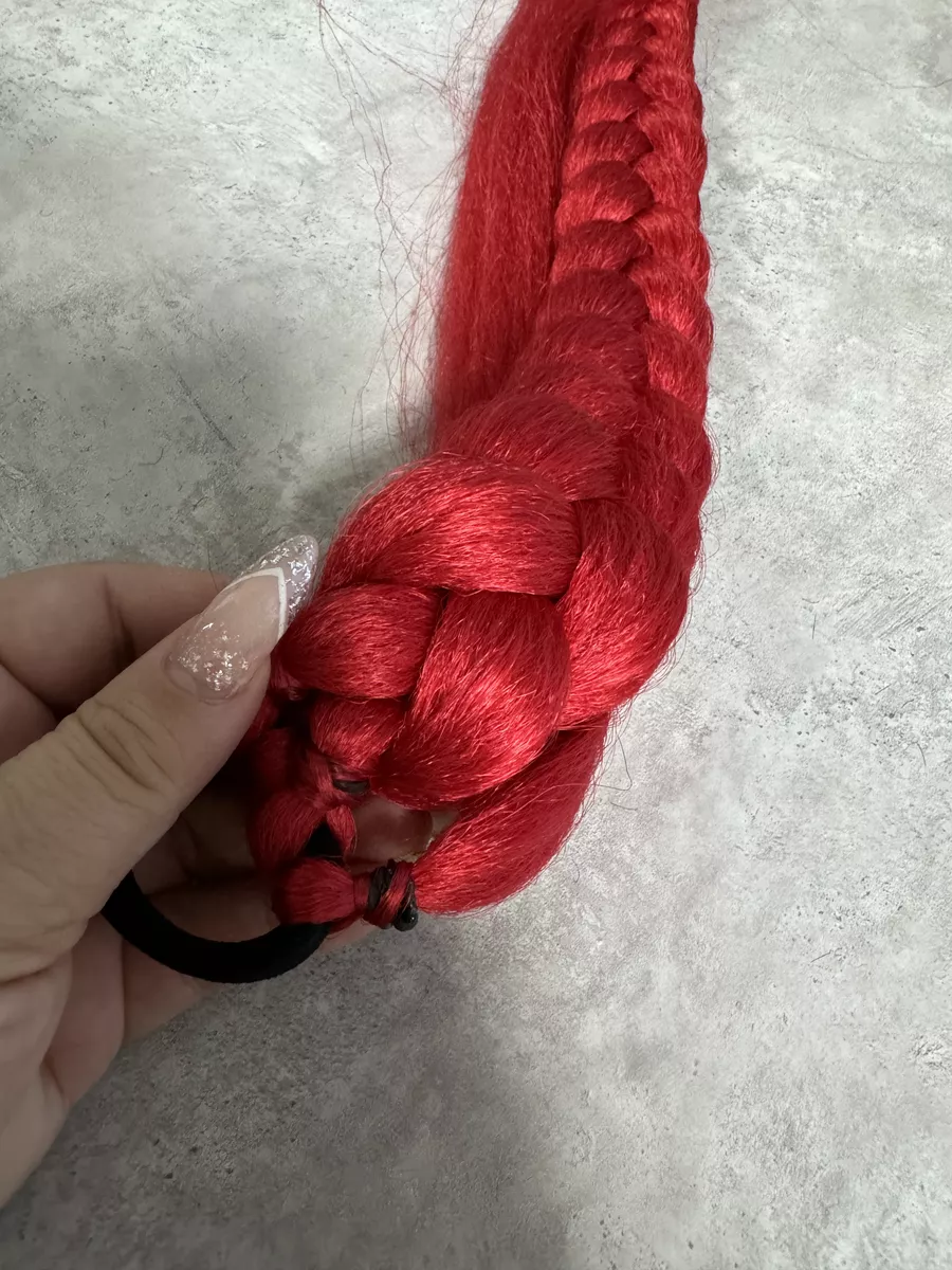 хвост-коса на резинке