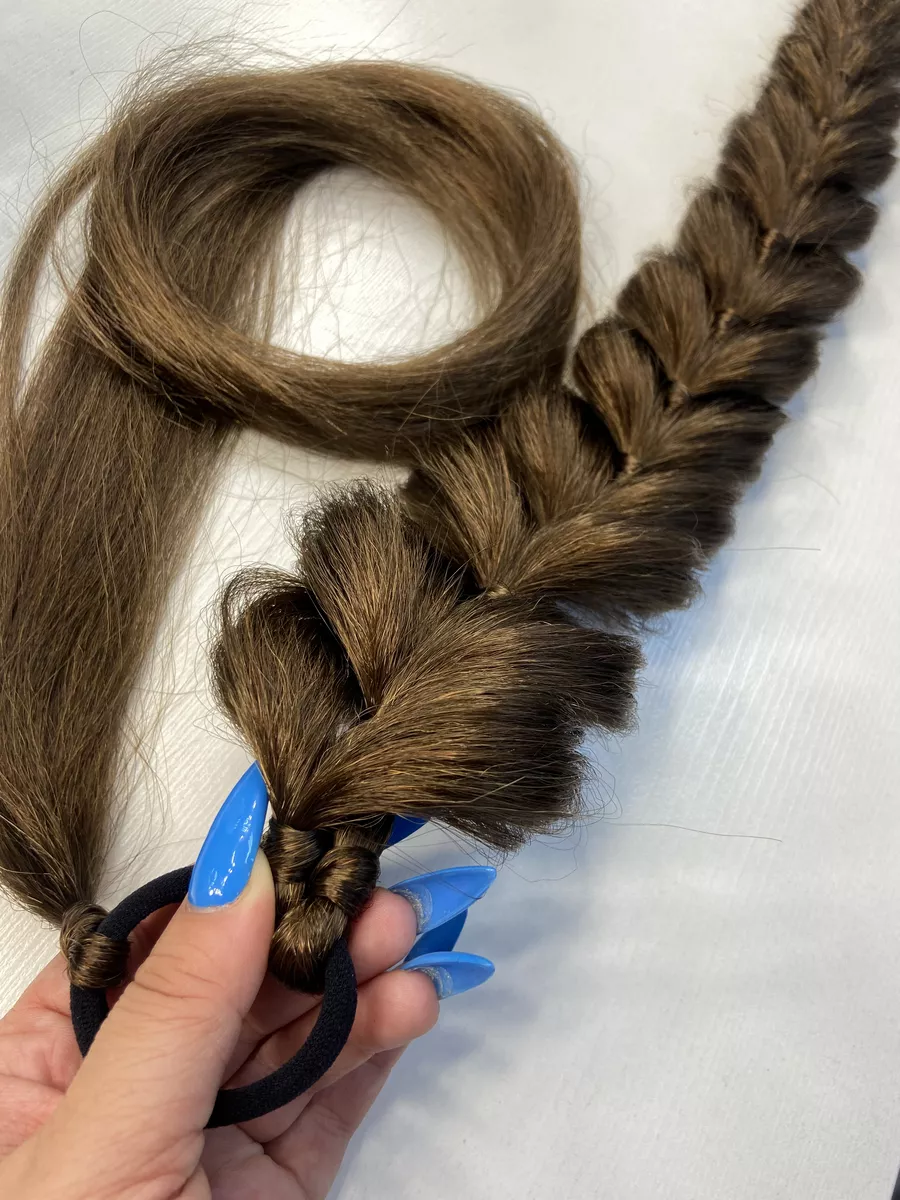 Хвост-коса на резинке французская