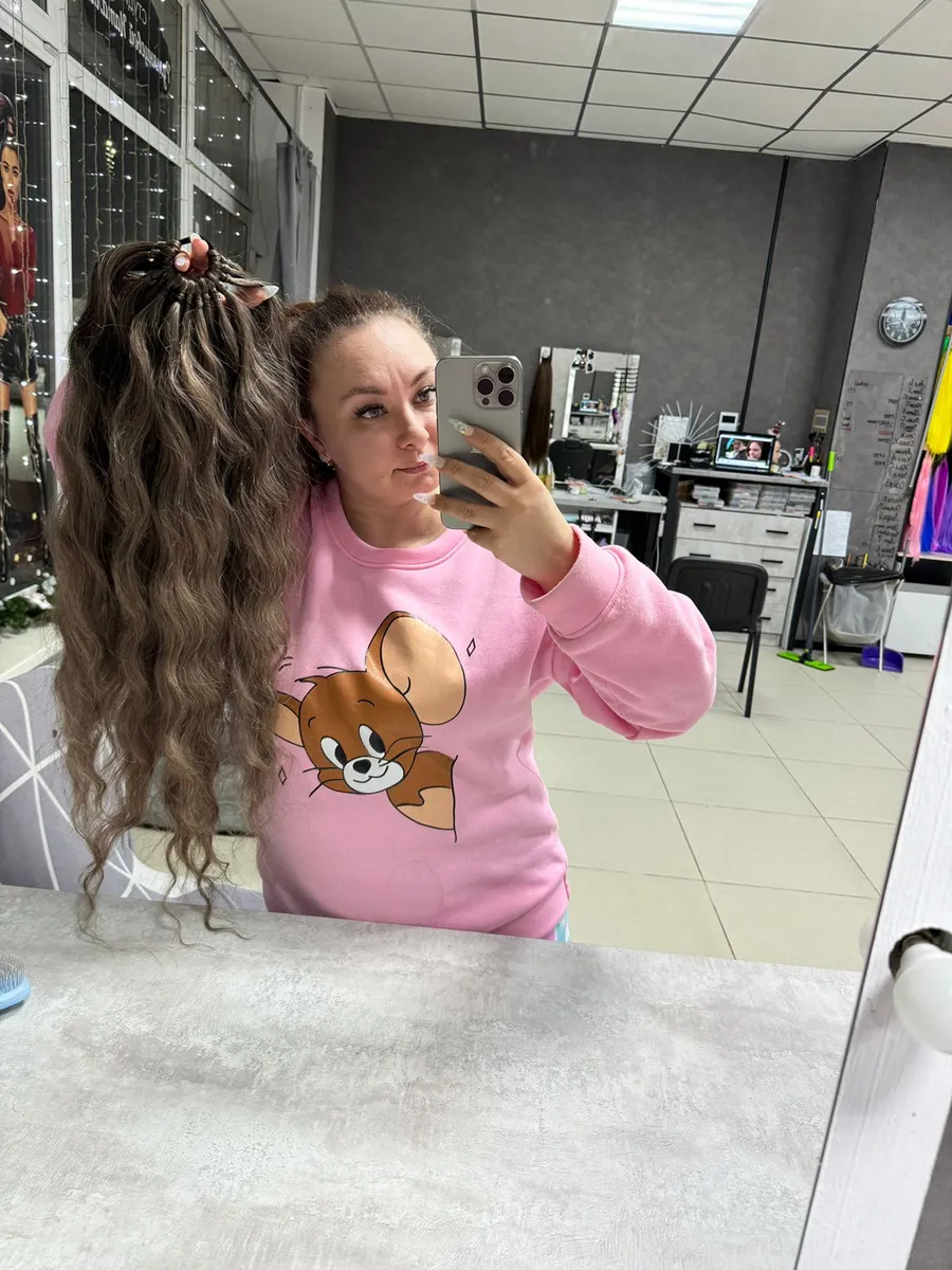 Хвост на резинке волна