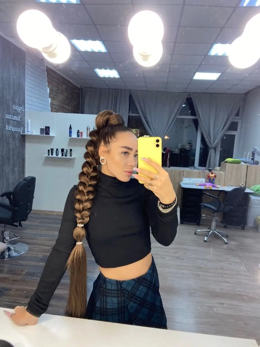 Хвост-коса на резинке