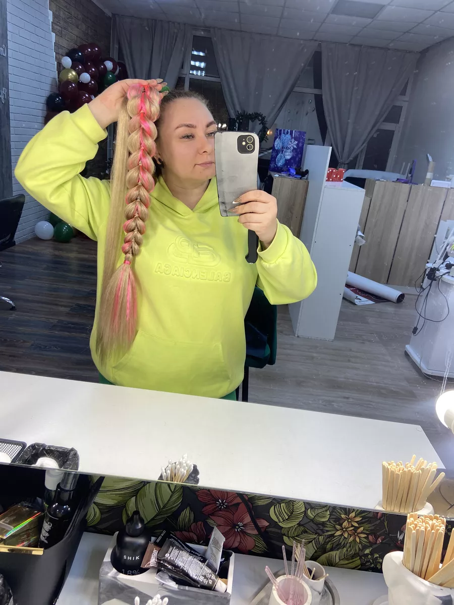 Хвост-коса на резинке французская