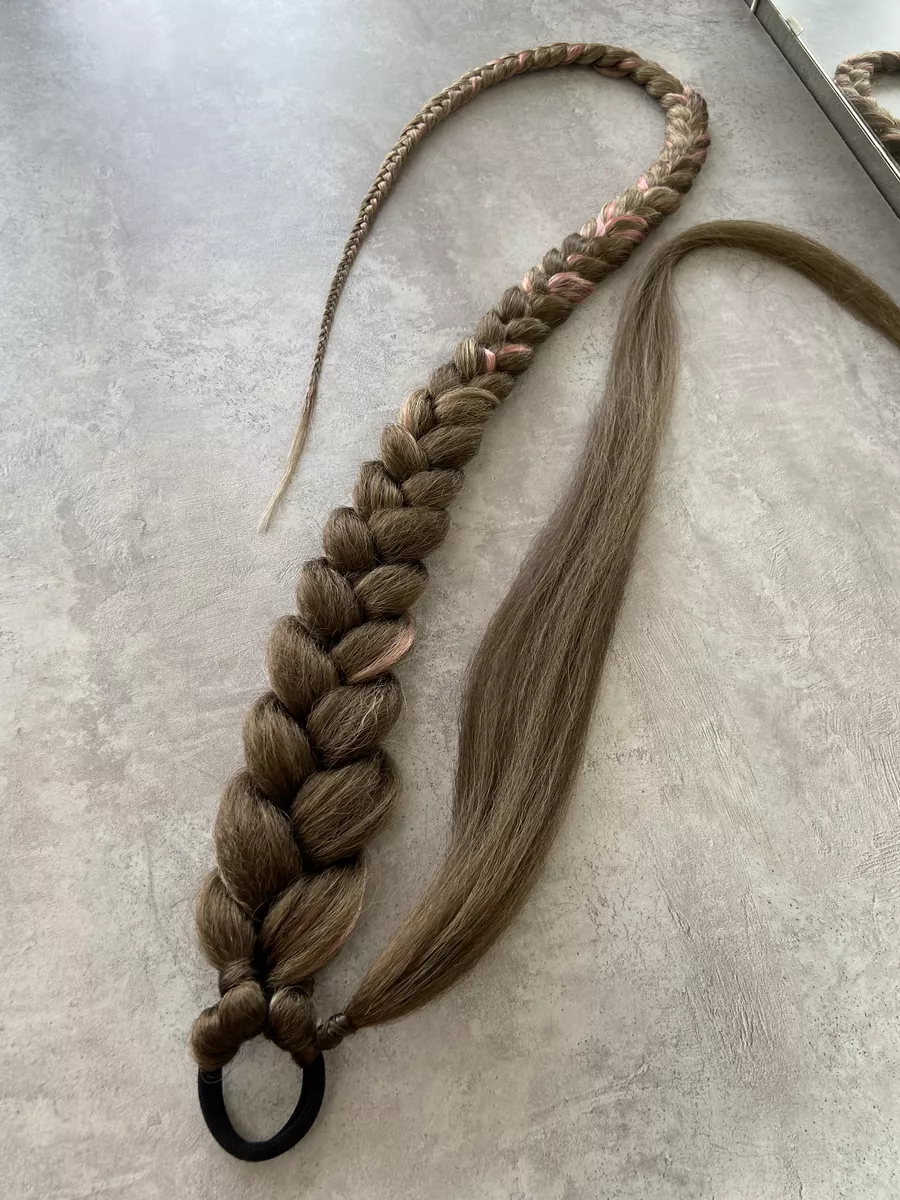 хвост-коса на резинке