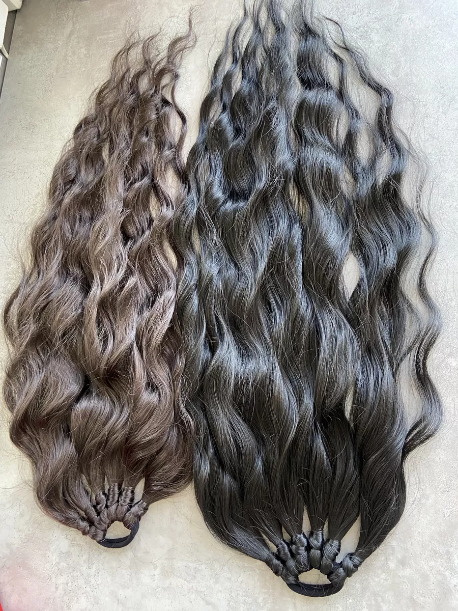 Хвост на резинке волна