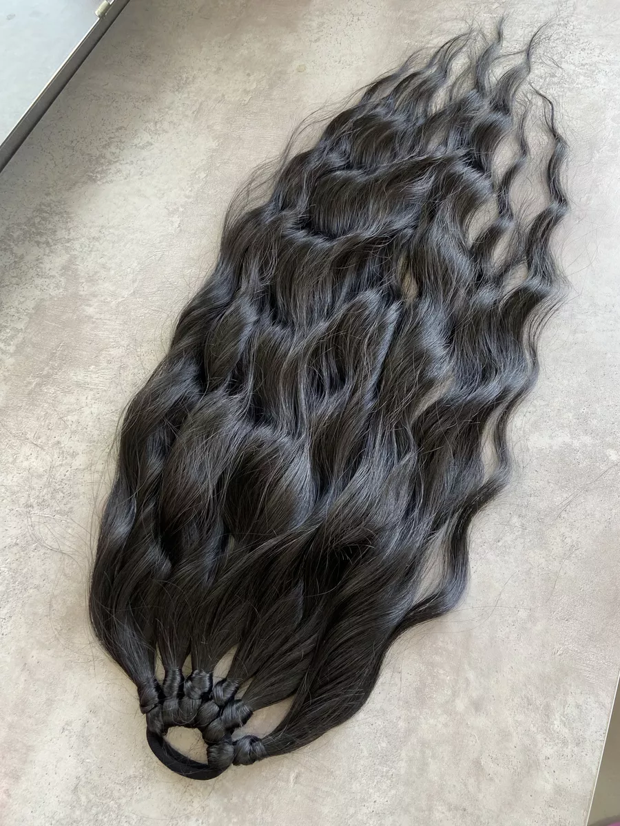 Хвост на резинке волна