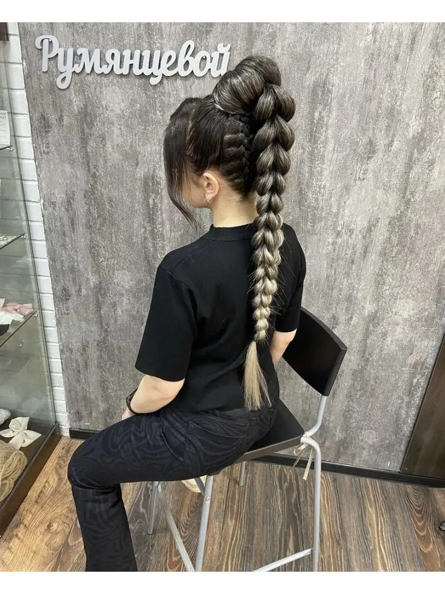 хвост-коса на резинке