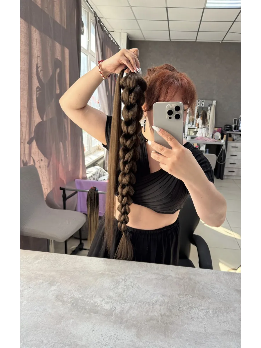 Хвост-коса на резинке