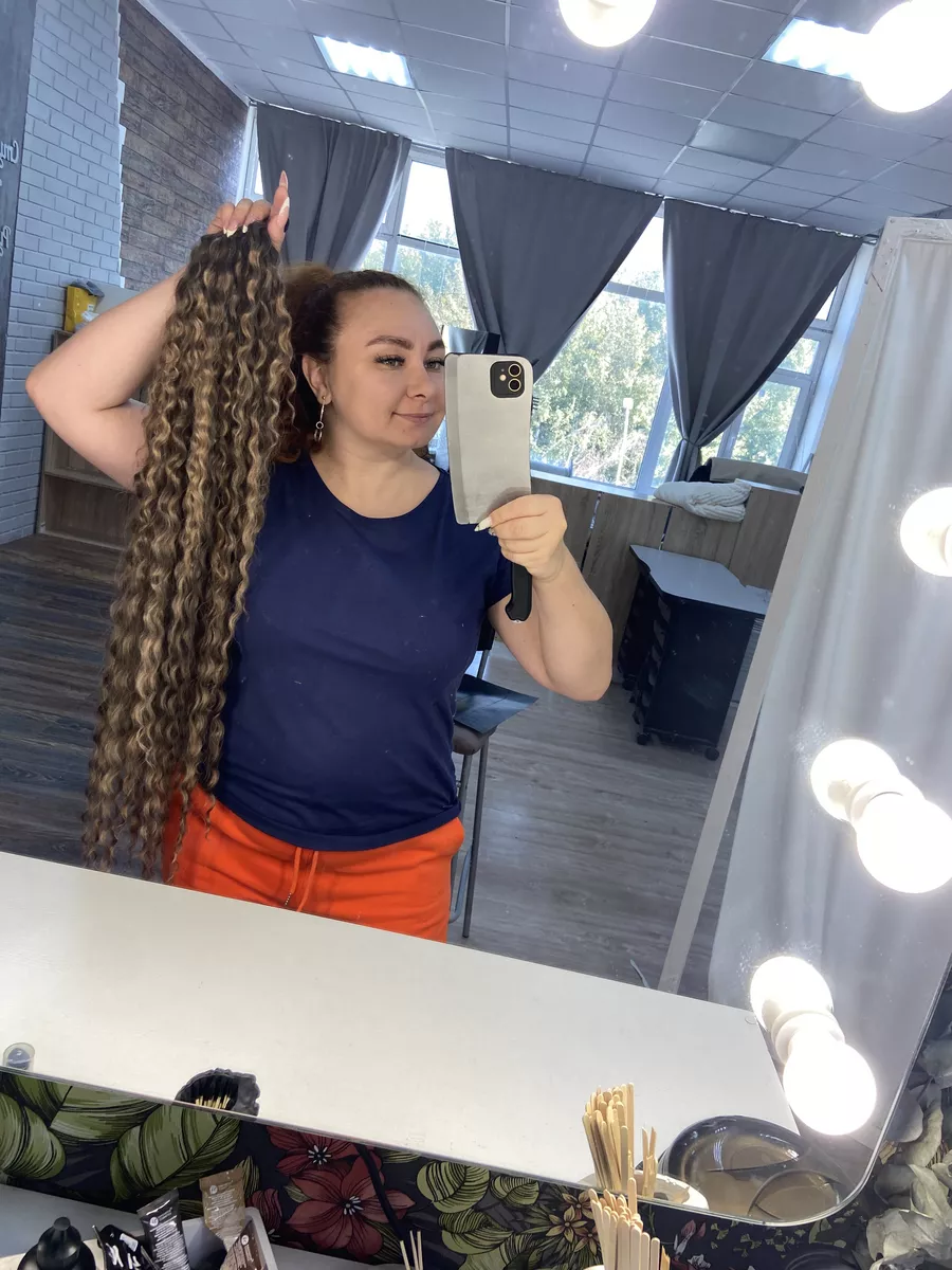 Хвост кудрявый на резинке