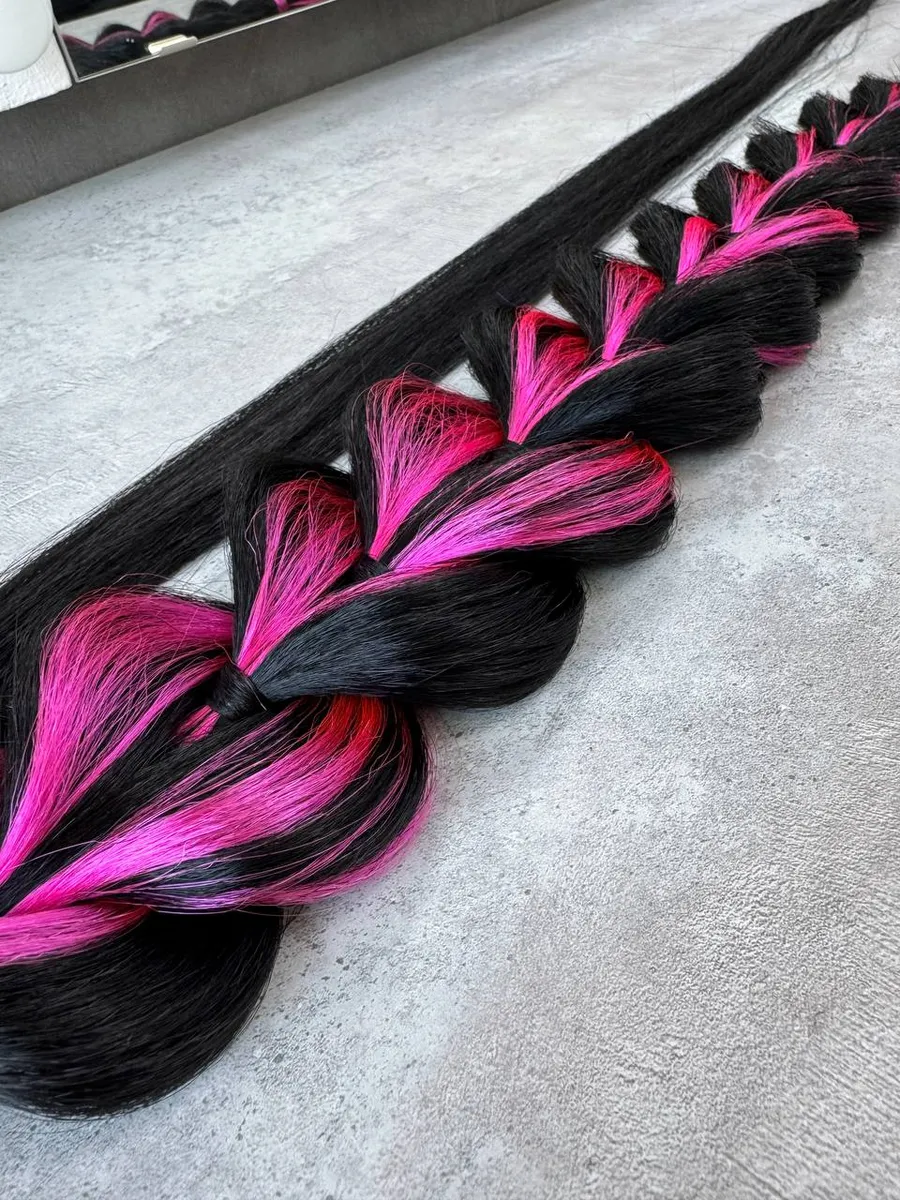 Хвост-коса на резинке французская