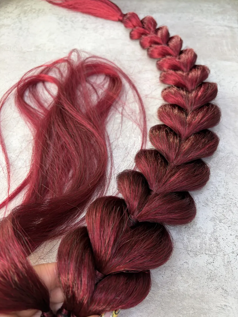 Хвост-коса на резинке французская