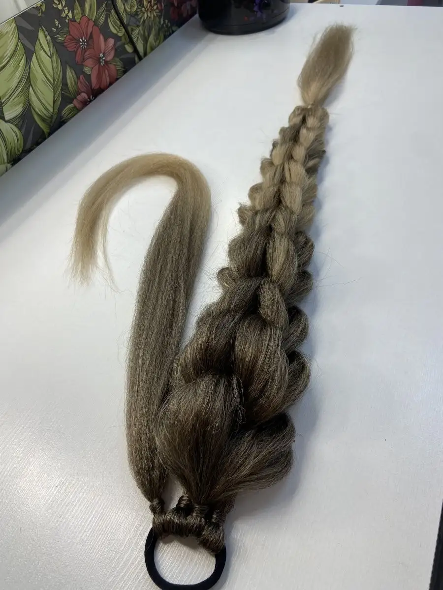 хвост-коса на резинке