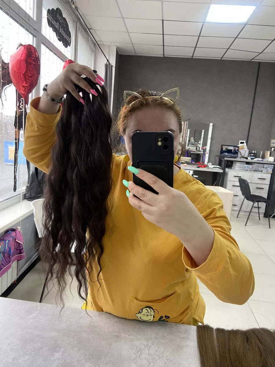 Хвост на резинке волна