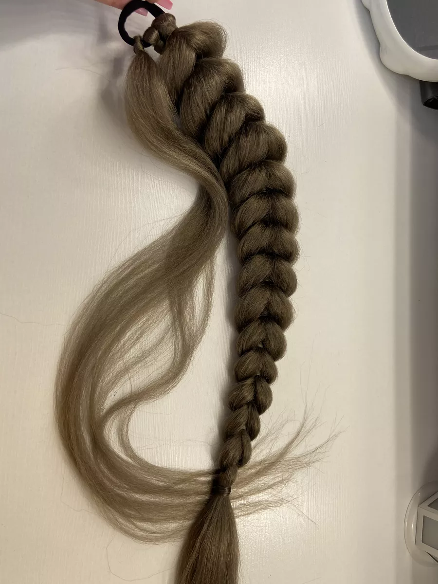 Хвост-коса на резинке французская