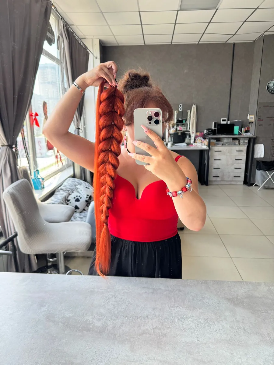 Хвост-коса на резинке французская