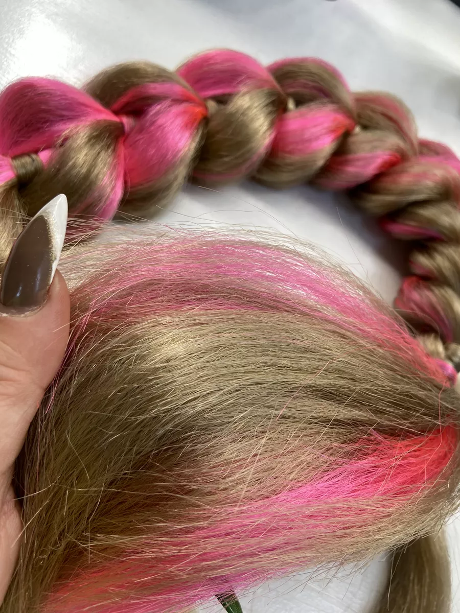 Хвост-коса на резинке французская