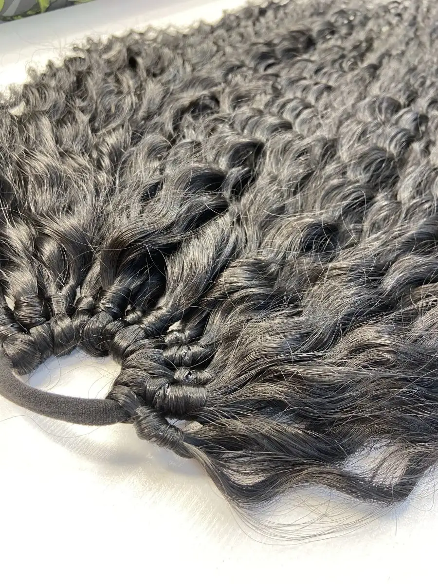 Хвост кудрявый на резинке