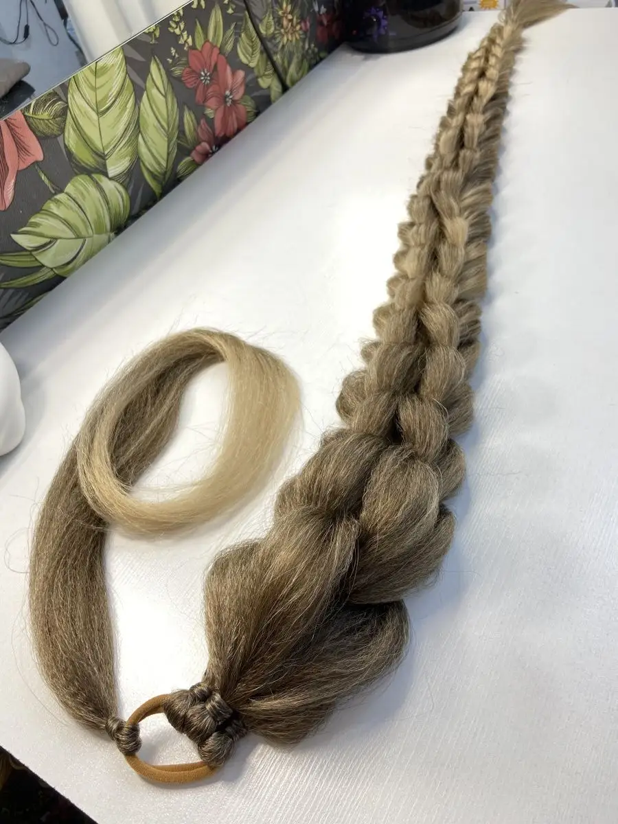 хвост-коса на резинке