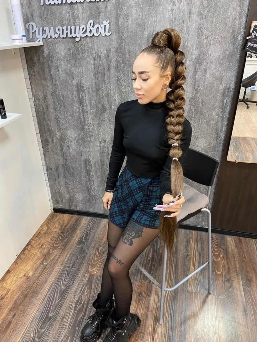 Хвост-коса на резинке