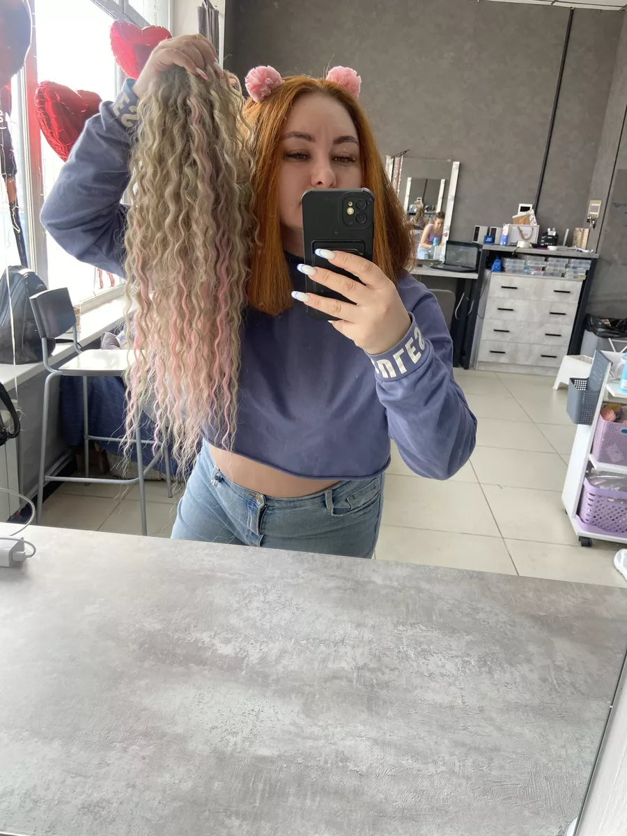 Хвост на резинке кудрявый