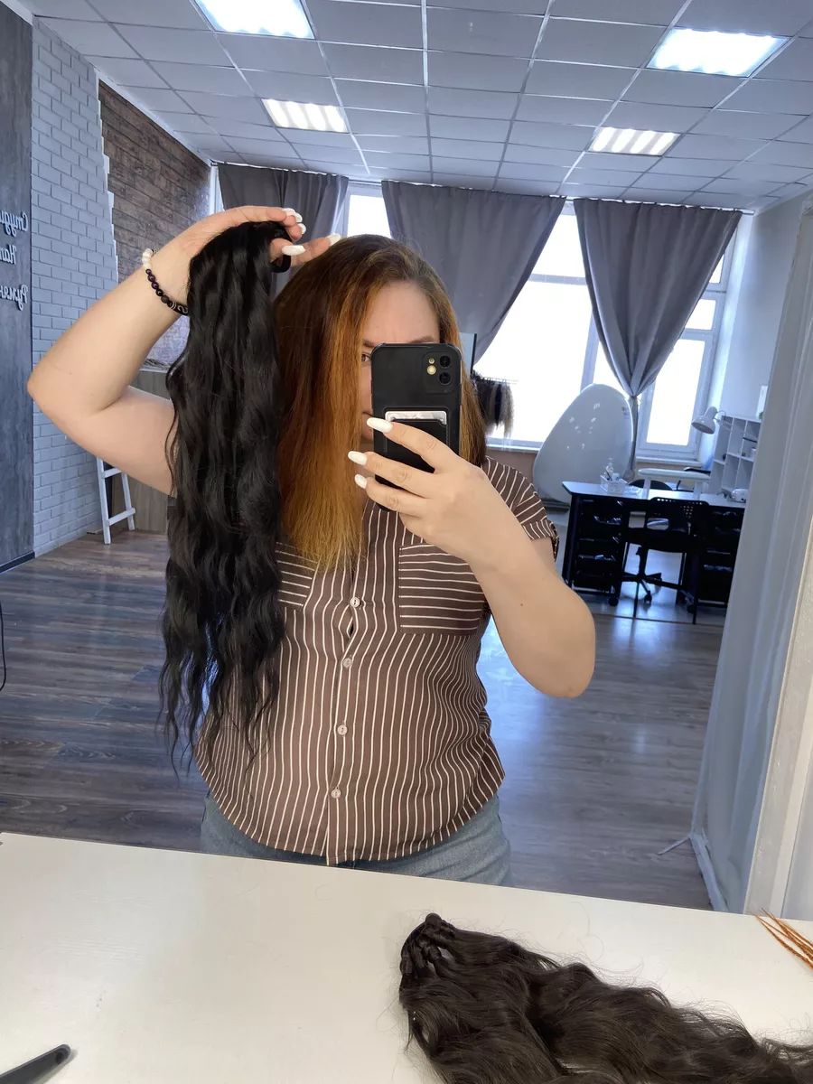 Хвост на резинке волна