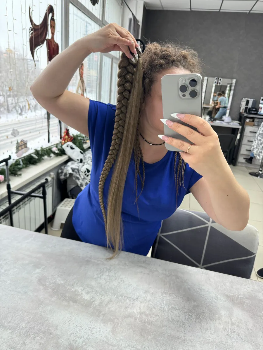 хвост-коса на резинке