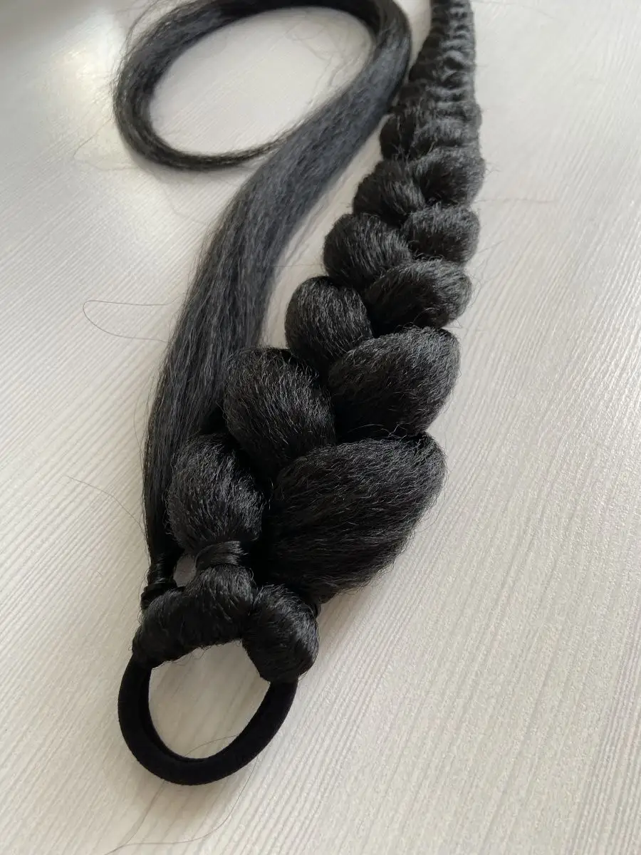 хвост-коса на резинке