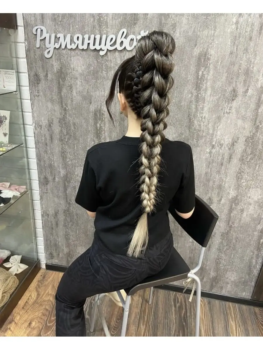 хвост-коса на резинке