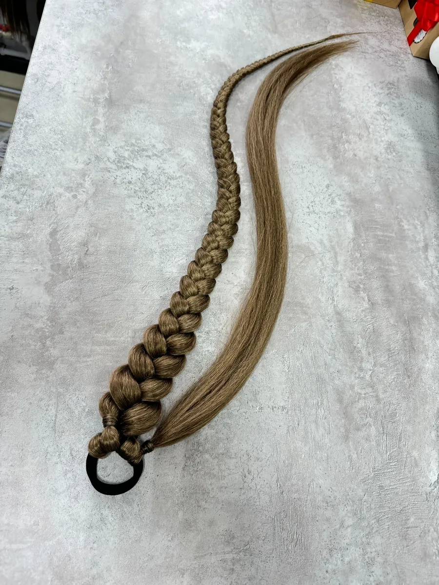 хвост-коса на резинке