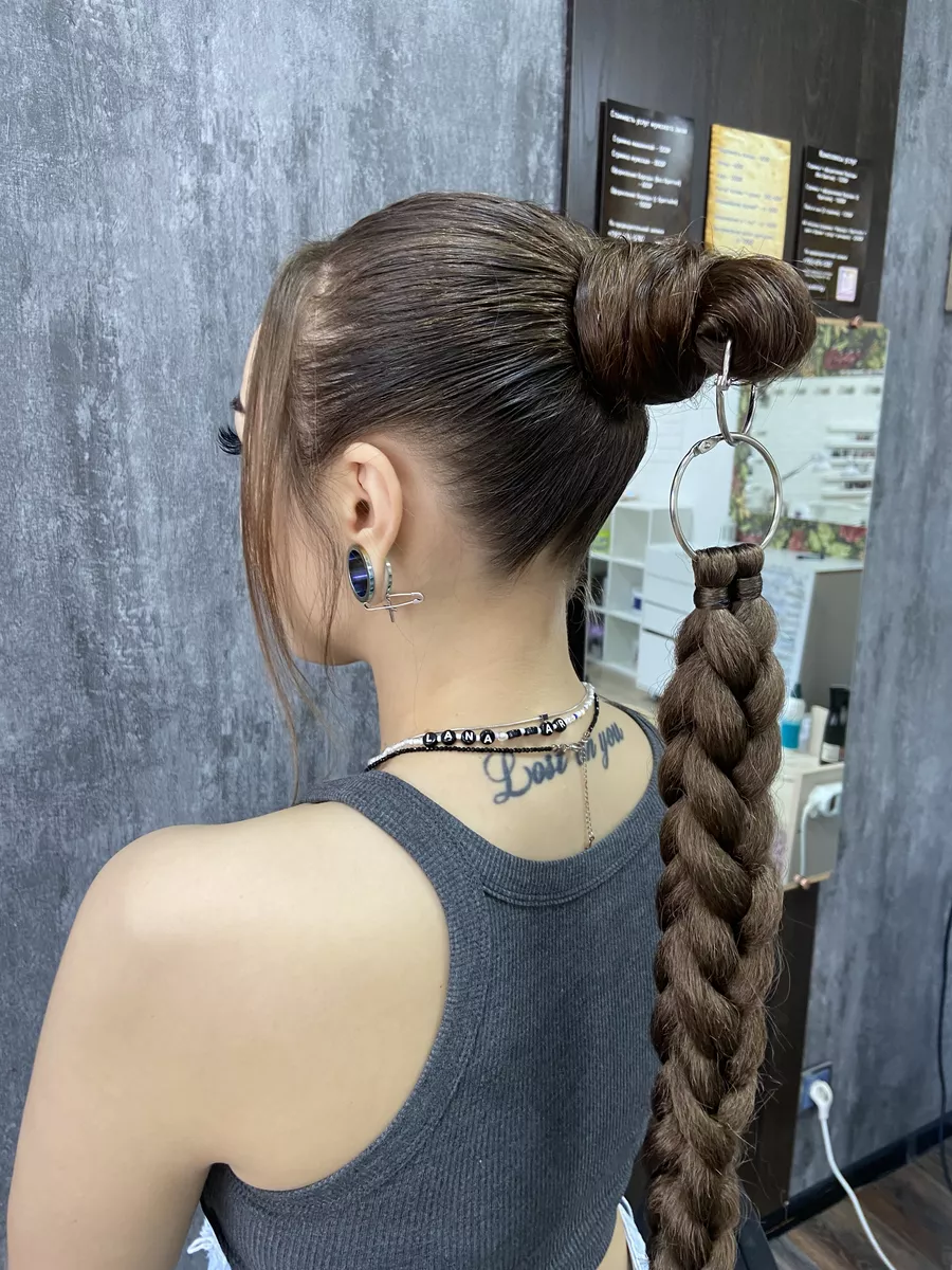 Хвост-коса на резинке