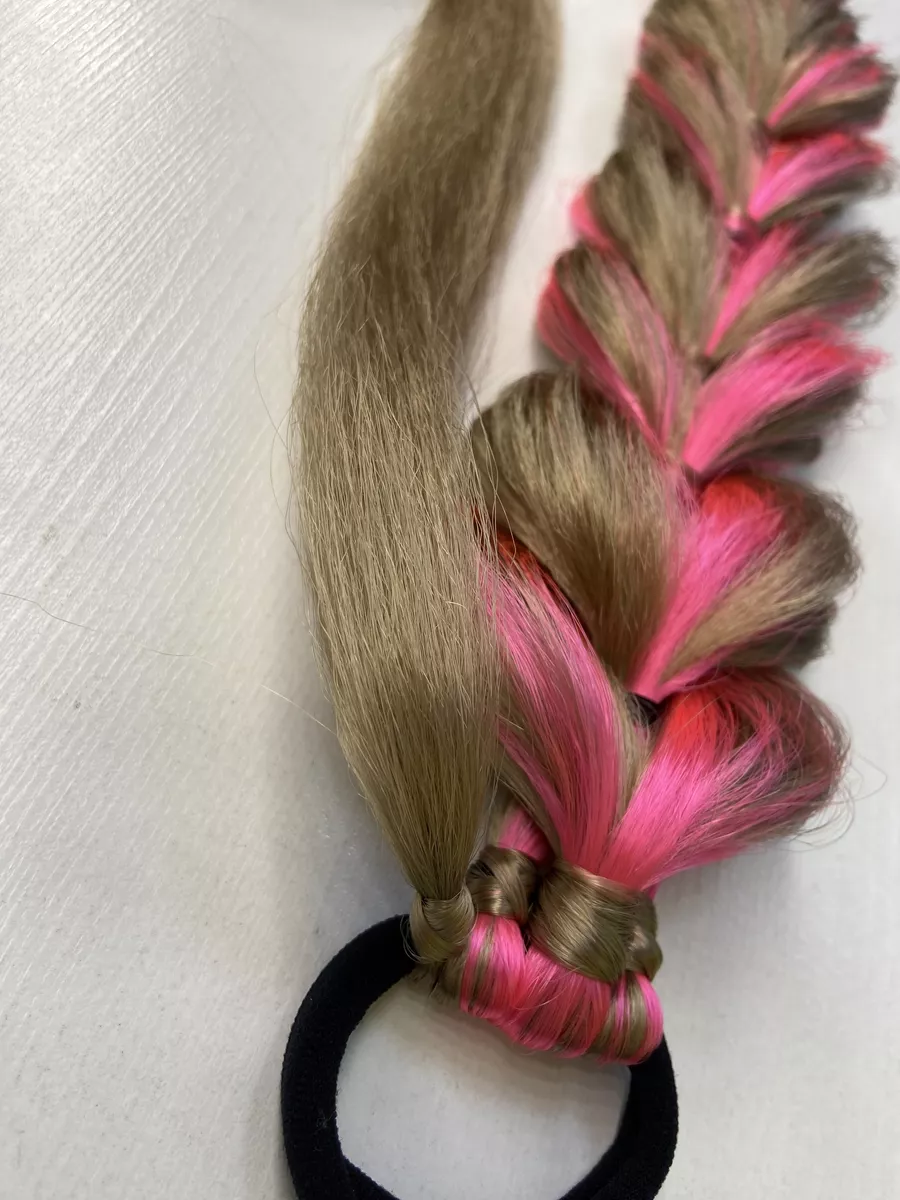 Хвост-коса на резинке французская