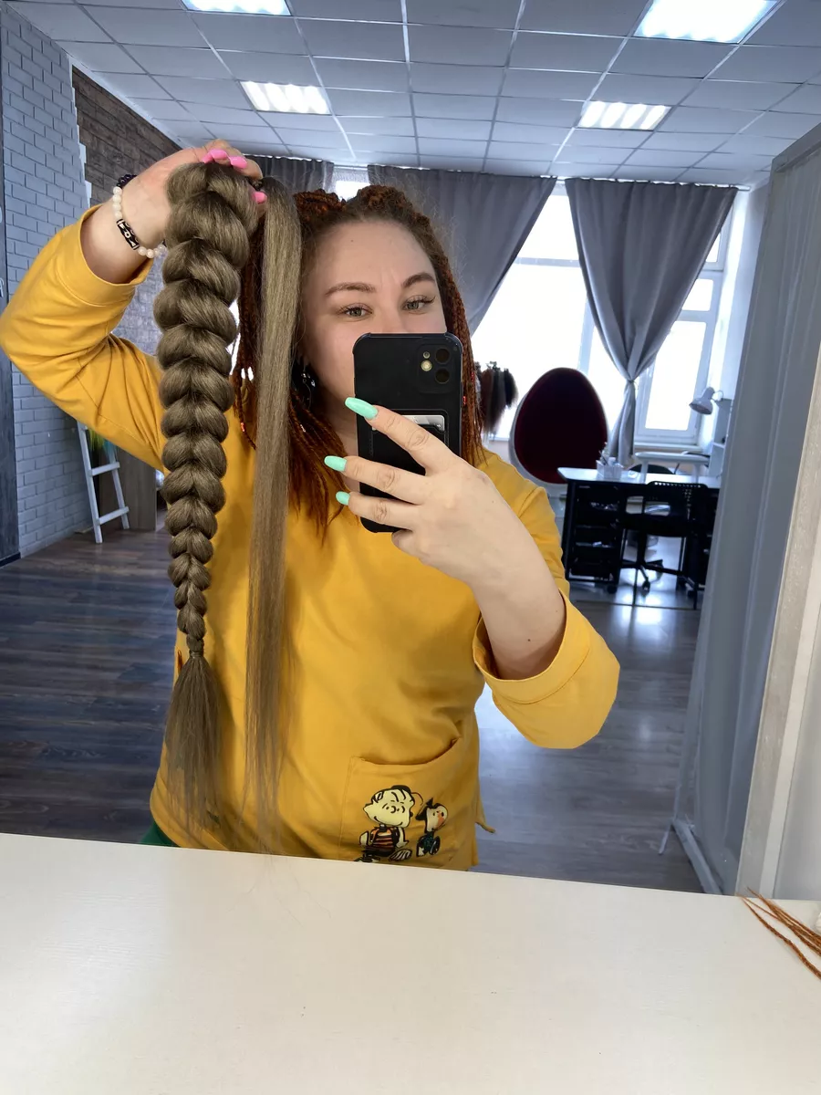 Хвост-коса на резинке французская