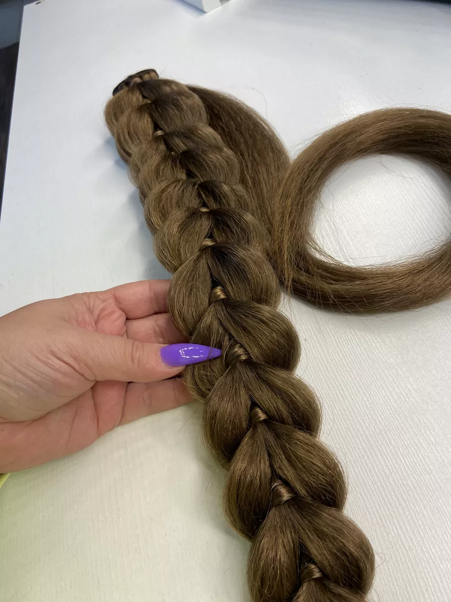 Хвост-коса на резинке французская