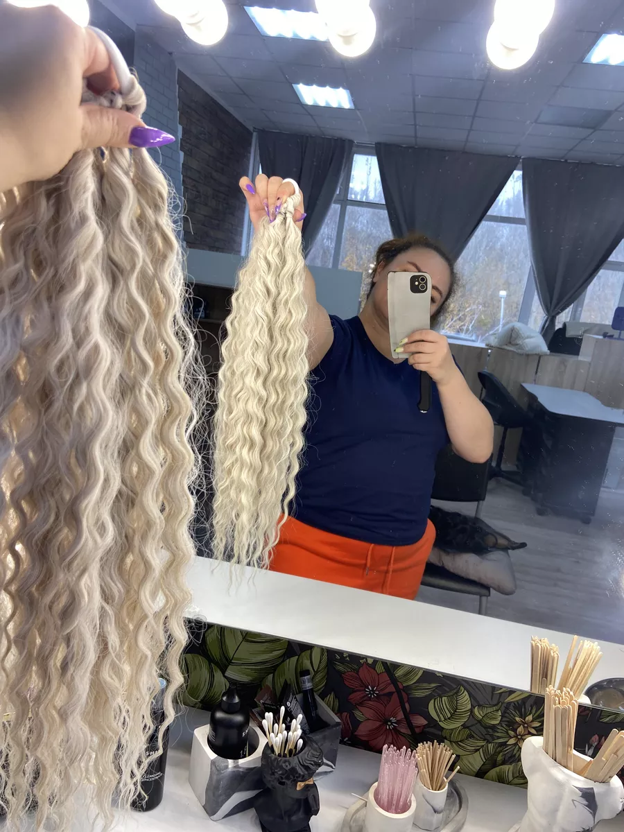 Хвост на резинке кудрявый