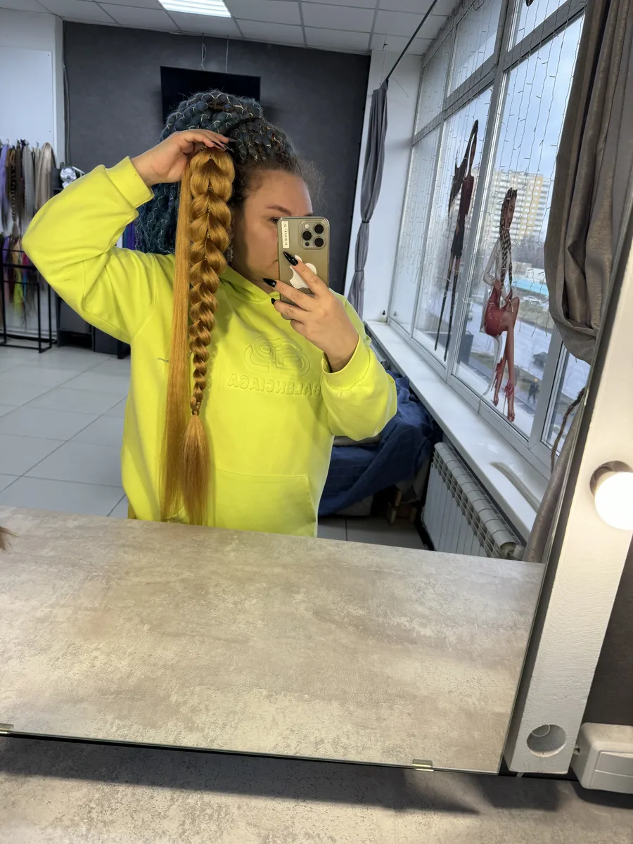 Хвост-коса на резинке французская