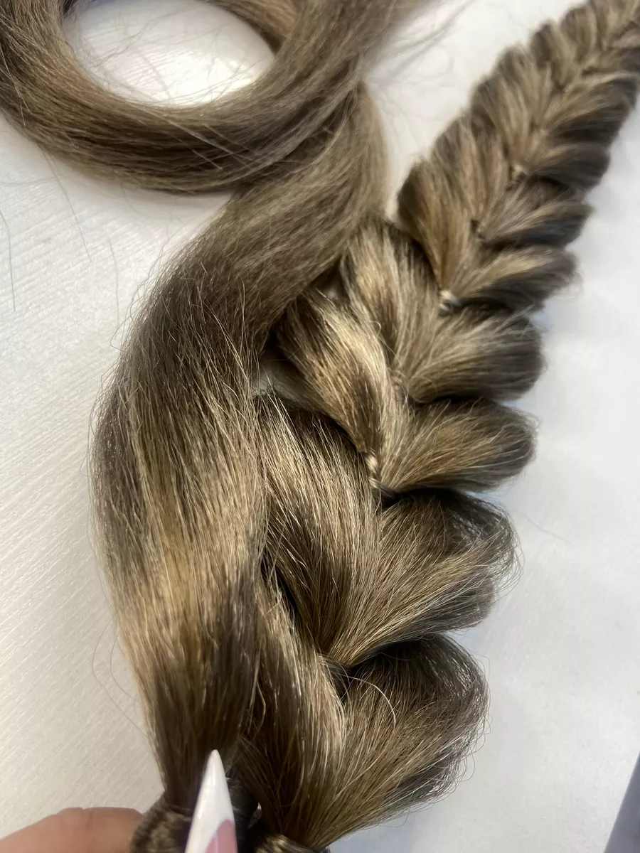 Хвост-коса на резинке французская