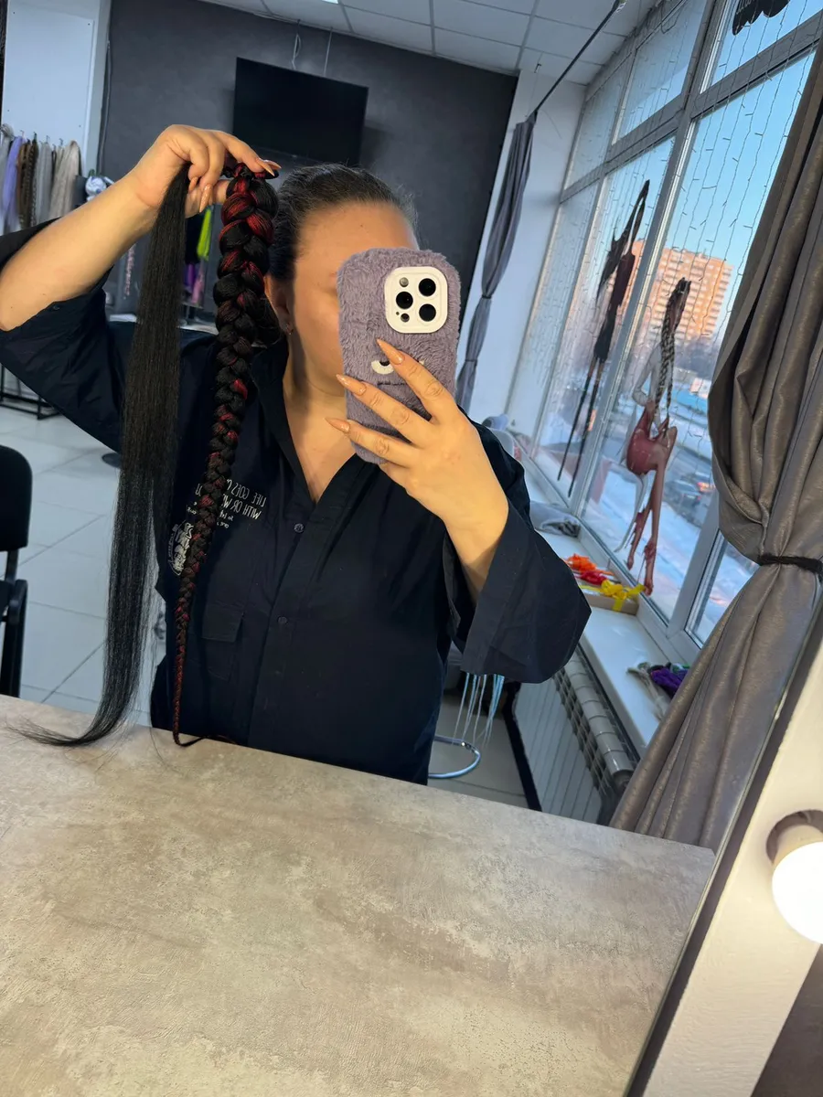 хвост-коса на резинке