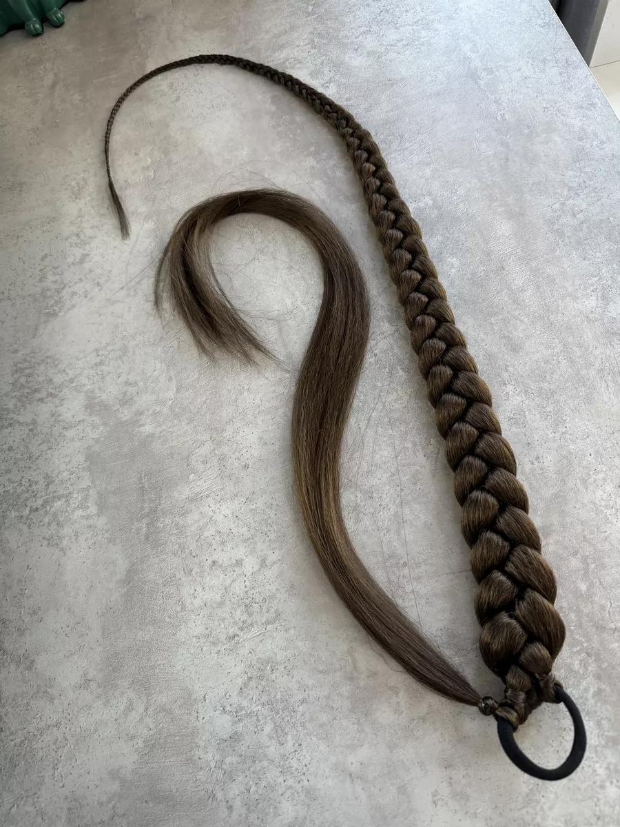 хвост-коса на резинке