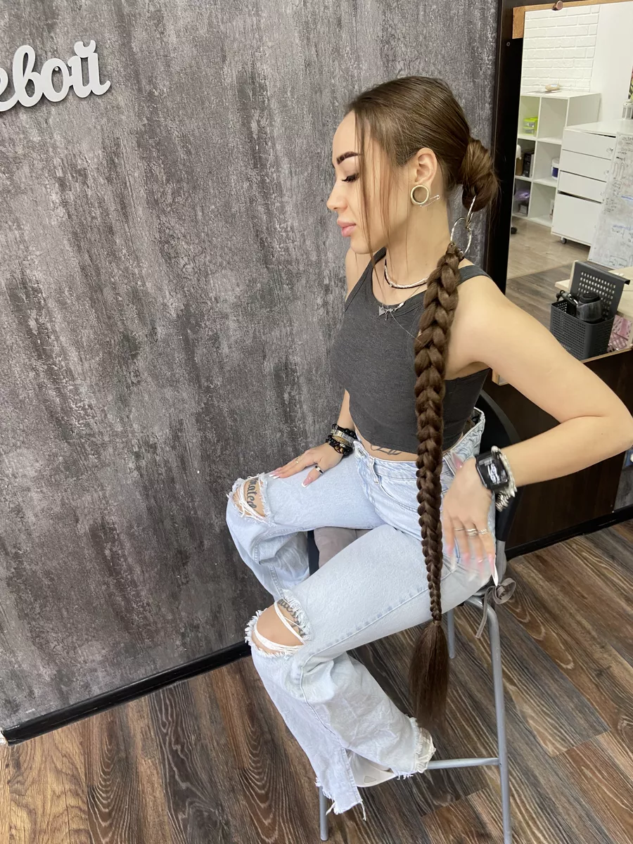 Хвост-коса на резинке