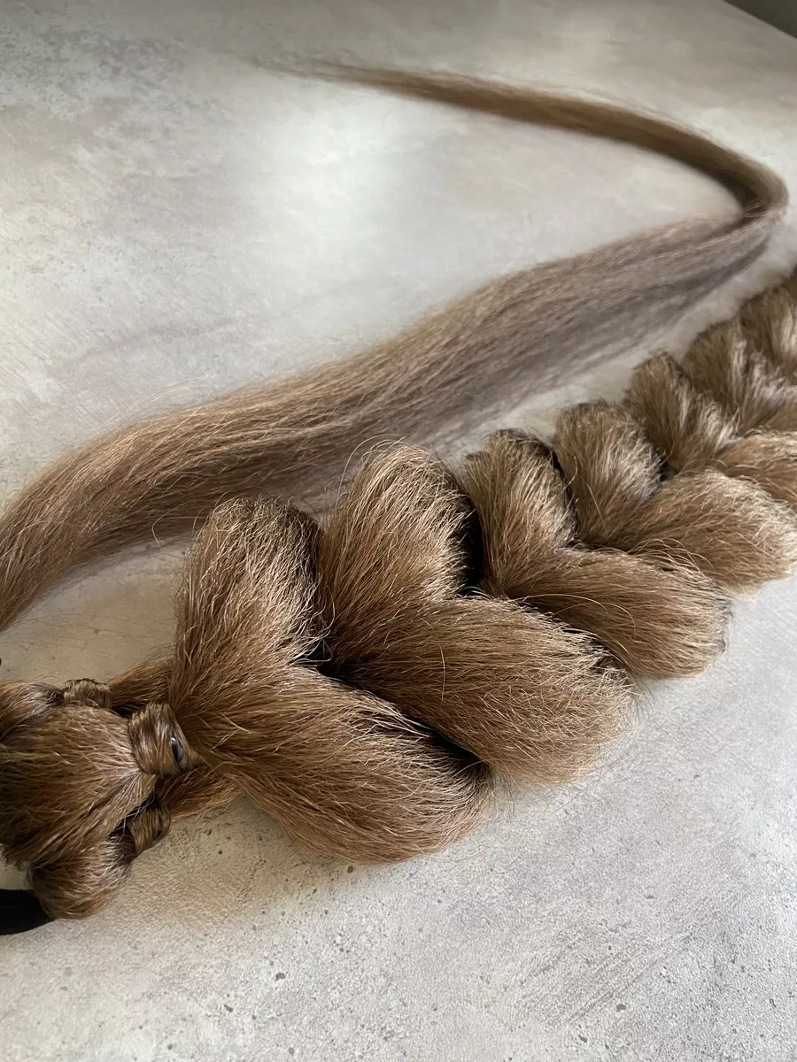 Хвост-коса на резинке французская