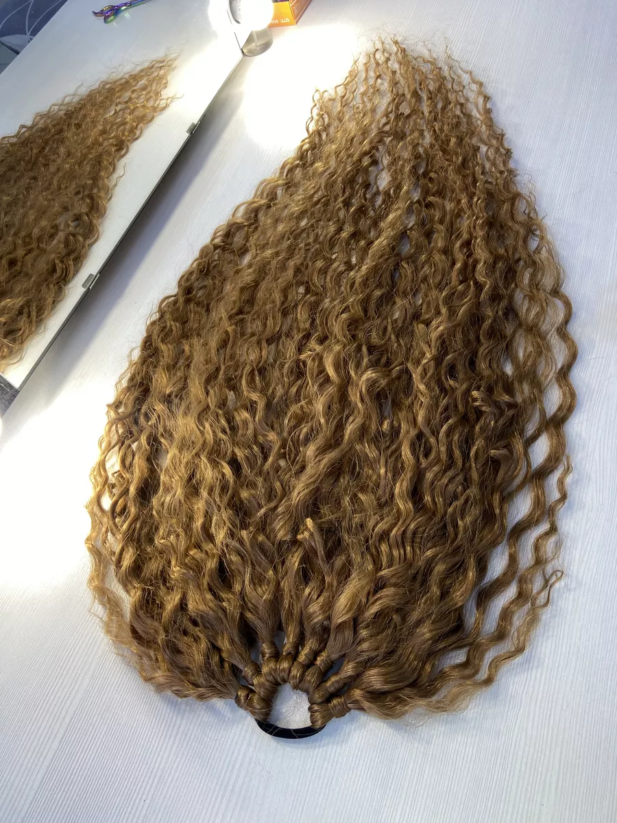 Хвост кудрявый на резинке