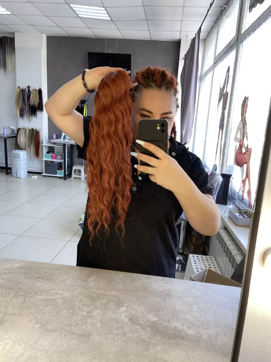 Хвост на резинке волна