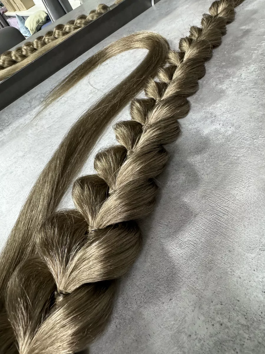 Хвост-коса на резинке французская