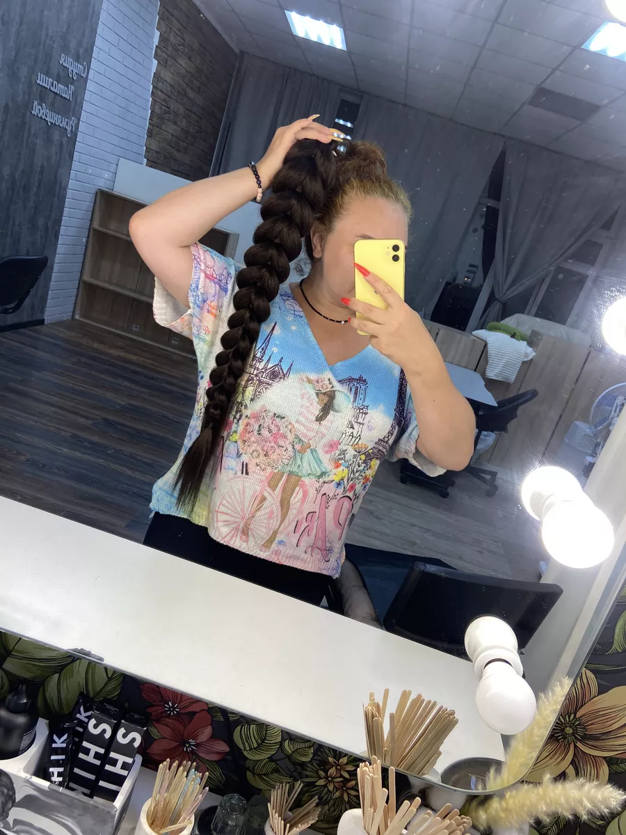 Хвост-коса на резинке французская