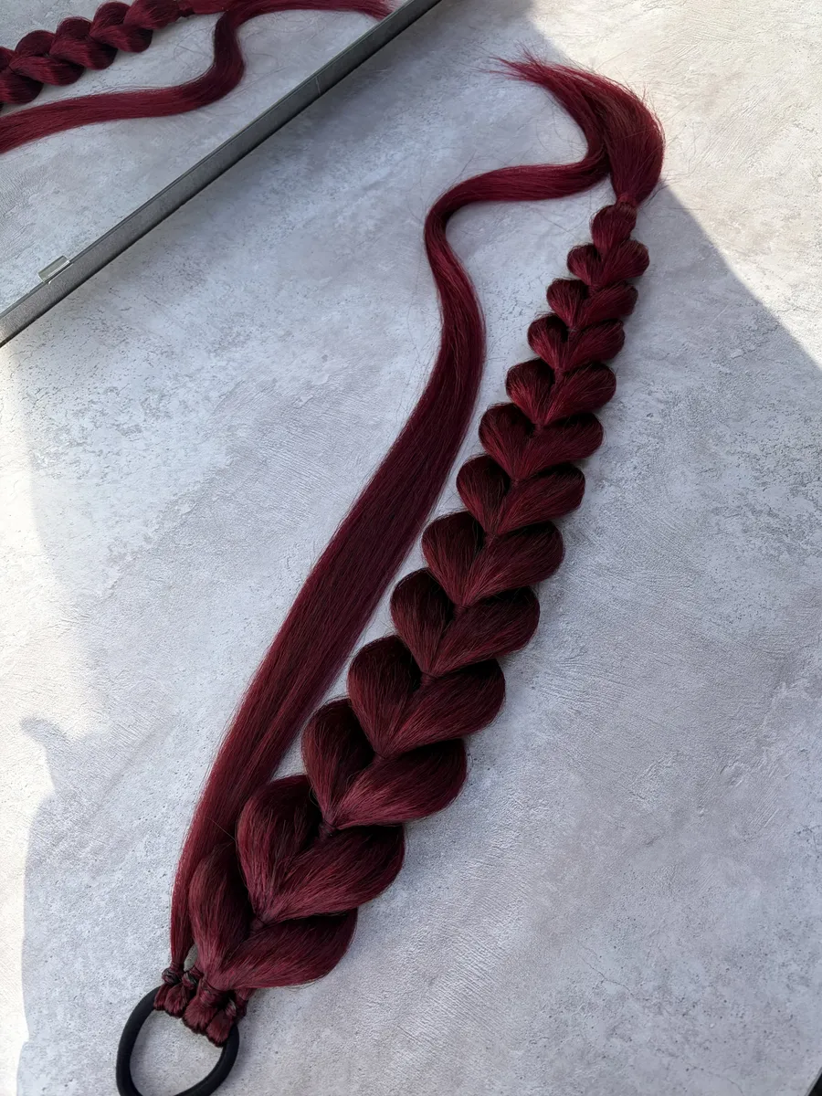 Хвост-коса на резинке французская