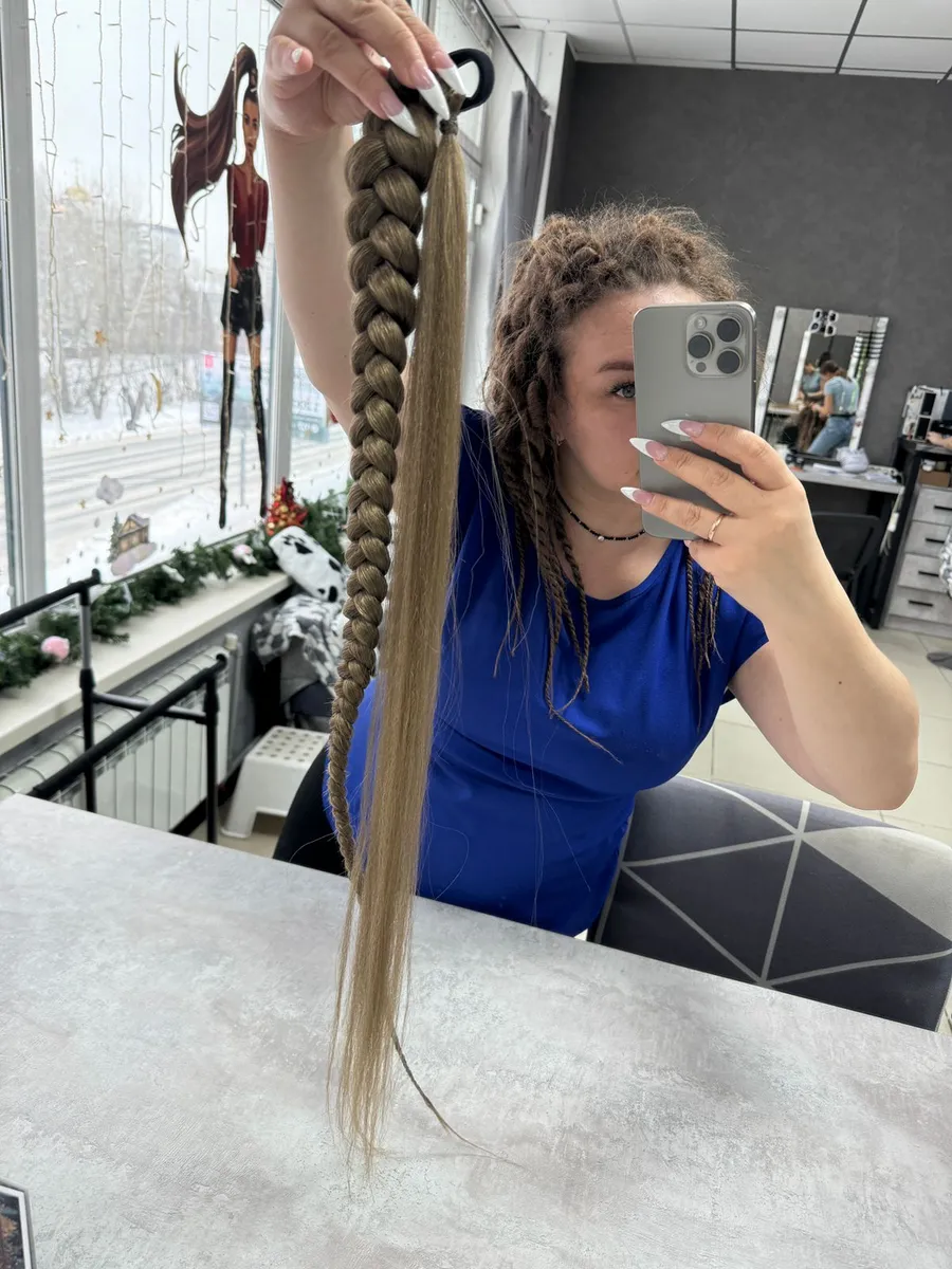 хвост-коса на резинке