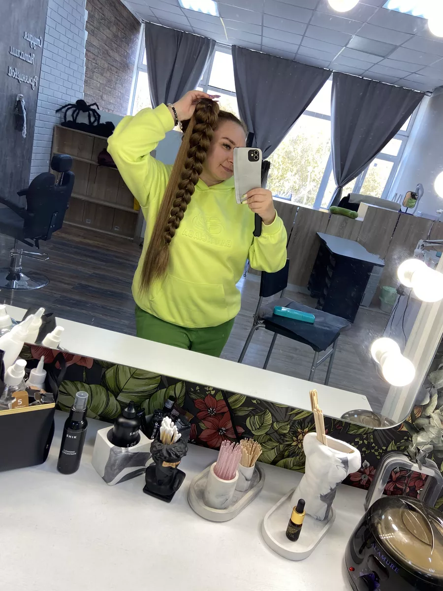 Хвост-коса на резинке французская